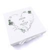 Personalised Wedding Box With Clover Leaf Floral Heart and Ribbon (Medium)
