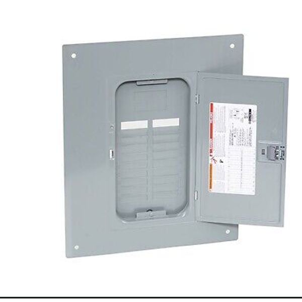 Square D QOC20U100F TYPE QO REPLACEMENT LOAD CENTER COVER GREY FLUSH 20 Spaces