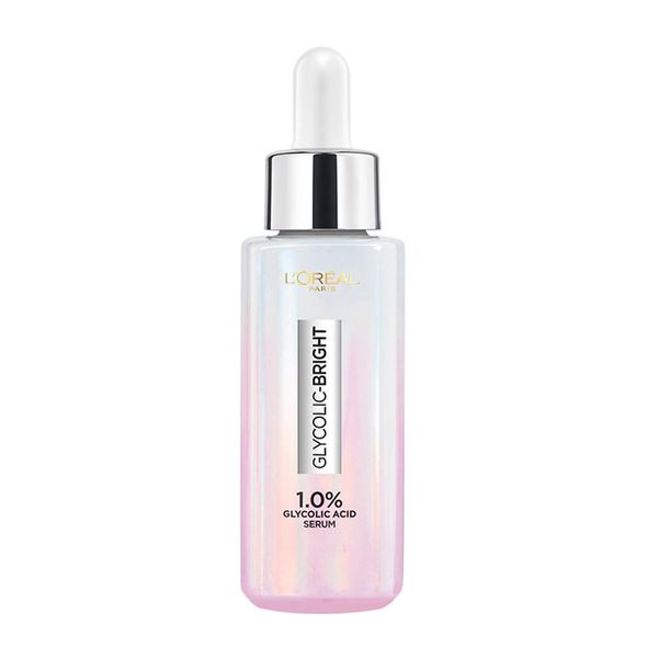 L'Oreal Paris Brightening Serum, 1% Glycolic Acid, 2% Niacinamide Serum, Visibly Minimizes Spots, Reveals Even Skin Tone, Glycolic Bright Skin, 15 ml