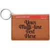 Personalized Multiline Text Leatherette Keychain ID Holder - Single-Sided