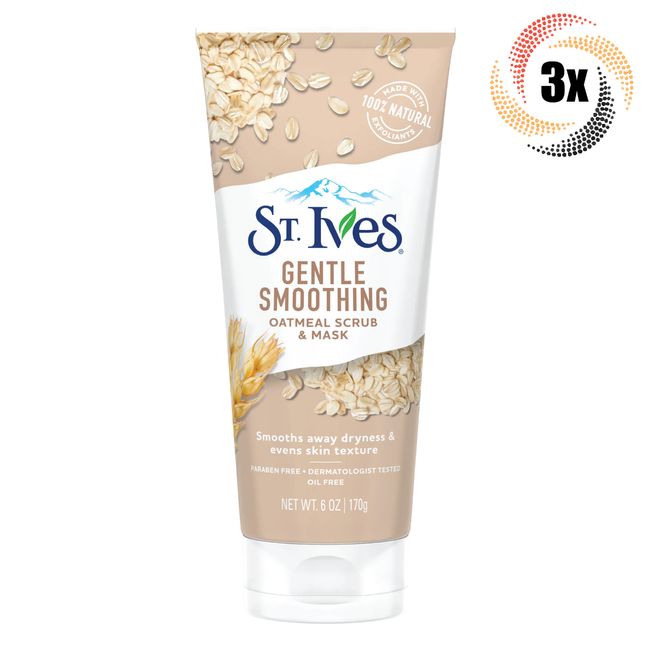 3x Bottles St. Ives Gentle Smoothing Oatmeal Facial Scrub & Mask | 6oz |