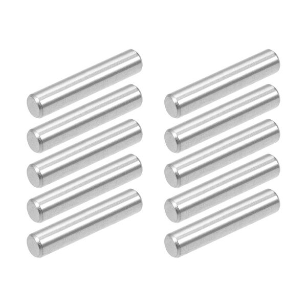 sourcing map 10Pcs 4mm x 20mm Dowel Pin 304 Stainless Steel Dowel Pins Shelf Pegs Support Shelves Silver Tone