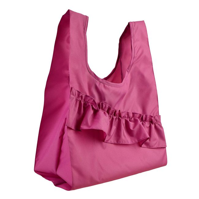 LALUICE Frill Eco Bag Mini Size: 15.7 x 11.0 x 5.9 inches (40 x 28 x 15 cm) (Fishia Pink)