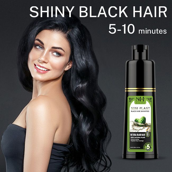 Natural Instant Hair Dye Color Shampoo Permanent With Herbal Black Color - 250ml