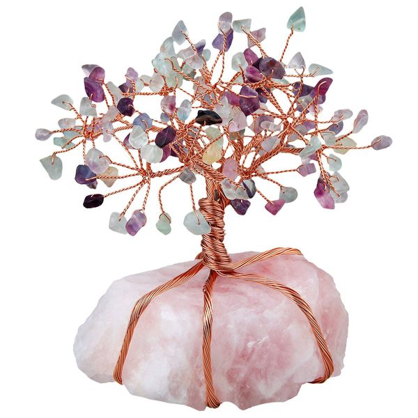 Nupuyai Baum des Lebens Kristallbaum Figuren für Haus Dekoration, Wire Wrap Edelstein Geldbaum für Fengshui Reiki Heilung