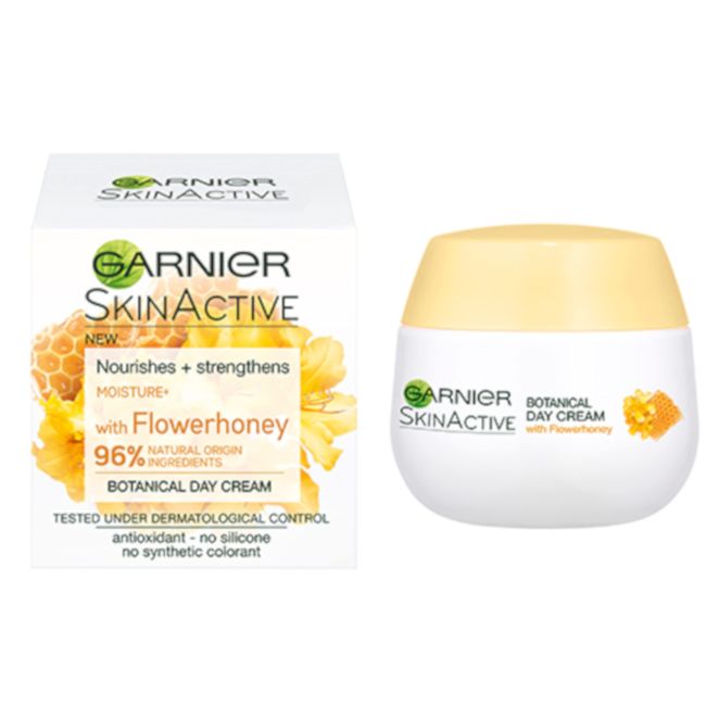 GARNIER Skin Active BOTANICAL DAY CREAM with FLOWERHONEY - Nourishes & Strengthens - SILICONE FREE