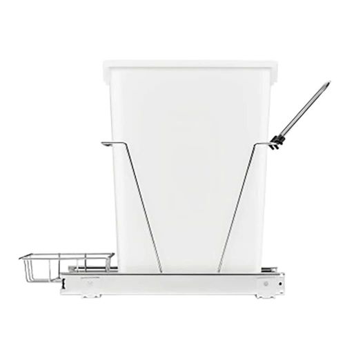 White Premium Quality 8.75 Gallon Pull Out Trash Can Under Cabinet Kitchen Sturdy Sliding System|Perfect for Recycling, Floor Standing Durable Powder-Coated Finish,Size:19.06''H x11.5''W x 22.25''D