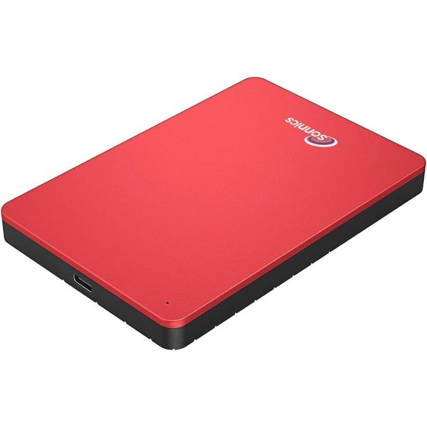 Sonnics 500GB Red External Portable Hard Drive - USB 3.1 Type C Compatible with Windows, Mac, Smart TVs, Xbox One/Series X & PS4/PS5 - Fast Data Transfer and Plug & Play Design