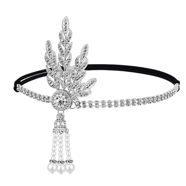 ZKSXOA Federn Stirnband Strass Flapper Kopfschmuck 20er Jahre Stil Flapper Haarband Great Gatsby Damen Fasching Kostüm Accessoires