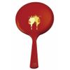 Aizu Lacquerware Gate Mirror (Vermilion, Good Friend Cat (Hand Draw))