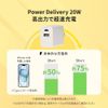 Owtec OWL-APD20C1A1-RWH AC Charger, PD20W, Type-C x 1, USB, Rapid Charging, 2 Devices Simultaneously, Protective Function, Folding Plug, Compact, iPhone/iPad/Android, White
