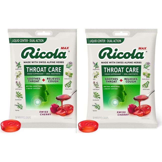 Ricola Cough Drop 34ct SWISS CHERRY ( 2 pack ) ^