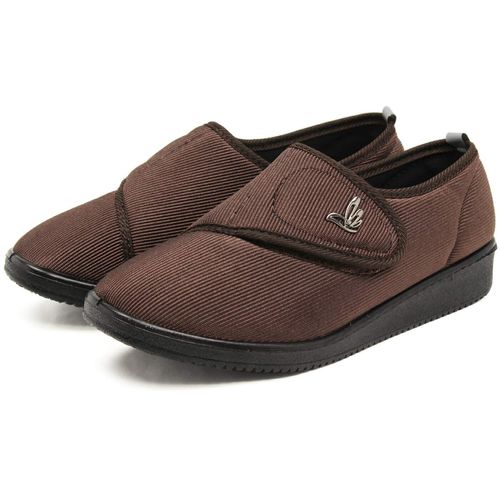 Celebrity Ultra Lightweight Nursing Shoes, Women's, Indoor, Outdoor, Nursing Shoes, Anti-Thumb, Velcro, Bunions, 4E, Rehabilitation Shoes, Slip-on, D, BROWN (Dark Brown), 24.5 cm 4E