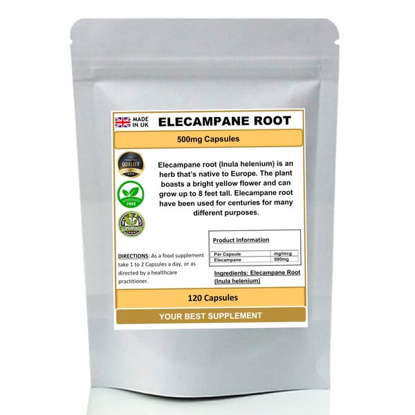 Elecampane Root Capsules 500mg 100% Natural (Inula helenium) High Strength (120)