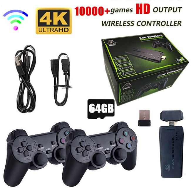 Video Game Console 64G Built-in 10000 Games Retro handheld Game Console  Wireless Controller Game Stick For PS1/GBA Kid Xmas Gift