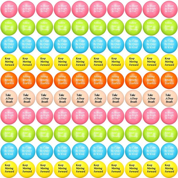 Jenaai 150 Pcs Stress Balls Motivational Anxiety Stress Relief Ball, Hand Exercise Balls Inspirational Stress Toy Bulk Encouraging Gifts for Coworkers Adults Stress Anger Fidget Relief, 6 Colors