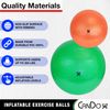 CanDo Exercise Ball, non-slip, inflatable, green, 65cm