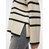 VERO MODA Female Knitted Jumper VMSABA Jumper, Birch/stripes: w black, M