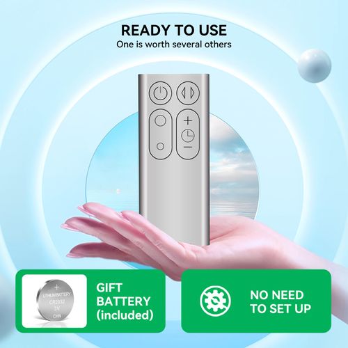 Snrigw Replacement Remote Control for Dyson TP00 TP01 AM11 (Grey) Compatible with Hot+Cool Tower Fans & Air Purifiers