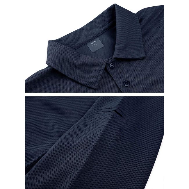 Navy Long Sleeve Polo Shirt M | Macade Golf