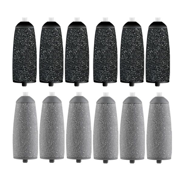 12 Pack Replacement Roller for Flawless Pedi, Replacement Head Refills Compatible with Finish Touch Flawless Pedi Electronic Tool File,6 Extra Coarse & 6 Regular Coarse