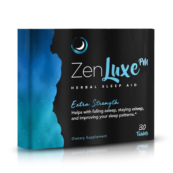 ZenLuxe PM Extra Strength Herbal Sleep Aid - Max Efficiency - 30 Tablets