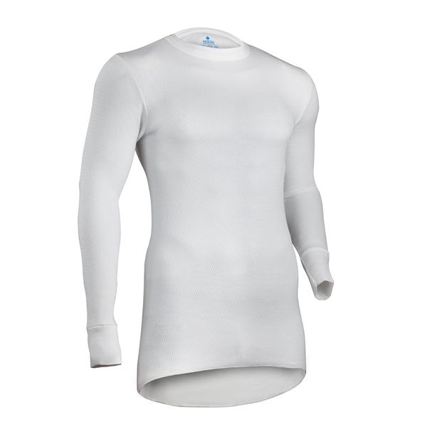 Indera Men's Icetex Cotton Outside/Fleeced Polyester with Silvadur Inside Top, White, 2X