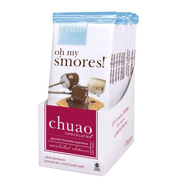 Chuao Chocolatier Oh My S'mores Milk Chocolate Bars | Gourmet Chocolate Artisan European No Preservatives | For Gift Baskets, Christmas, Valentines Day, Gifts for Women, Men, | 10 Pack