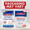 Secure Denture Adhesive Strips – Zinc Free – Waterproof – Comfortable Cushion Fit for Uppers & Lowers – Extra Firm All-Day-Hold – No Mess – Clean Ingredients - 75 Strips (5 Pack)