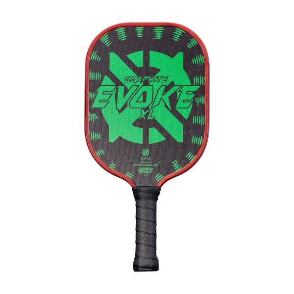 Onix Graphite Evoke XL Pickleball Paddle Features Polypropylene Core, Graphite Face, and Oversized Shape, Green