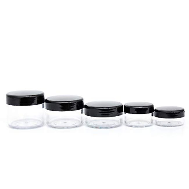 ZEJIA 10 Gram Sample Containers, 20 Count Cosmetic Containers with Lids,  Refillable Empty Sample Jars, Small Plastic Containers with Lids (Pink)