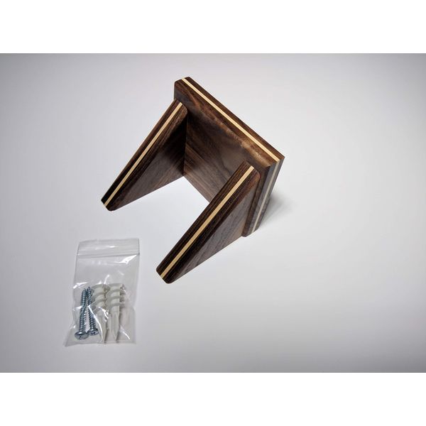 Wall Mount Display Shelf (Solid Walnut Wood with Maple Inlay)