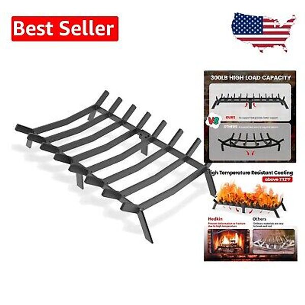 Durable Heavy Gauge Steel Fireplace Grate with Excellent Airflow & Load Capacity