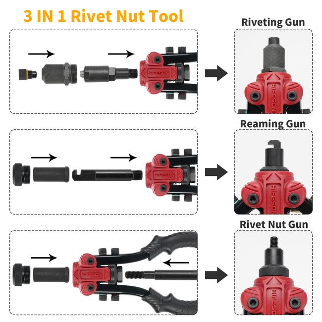 M4 M5 M6 M8 Steel Aluminum Rivet Nuts Kit Threaded Rivet Remachadora Nut  Inserts Rivnut Kit