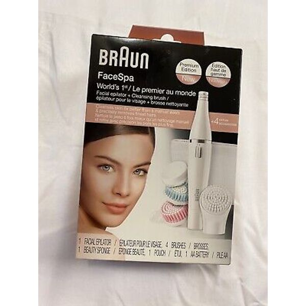 BRAUN FaceSpa 851 World's 1st Facial Epilator Cleansing Brush (white) NEW