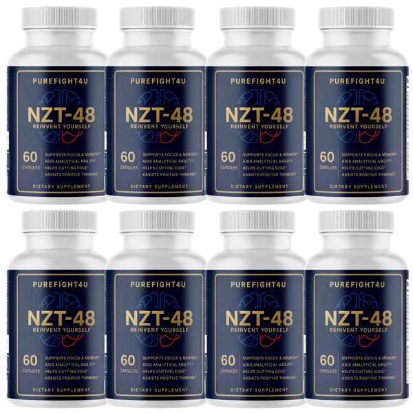 NZT-48 Brain Booster Supplement, Advanced Cognitive Support - 8 Bottles
