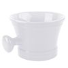 Linkidea Ceramic Shaving Mug with Knob Handle, Deep Size Wet Shaving Cup, Razor Shave Soap and Cream Bowl for Men, White