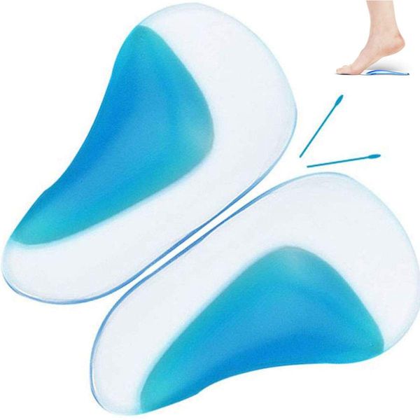 4 PCS Medicated Silica Gel Flat Foot Arch Support Insoles by Pedimend™ | Plantar Fasciitis Relief Cushions | Fallen Arches, Heel Spurs, Shock Absorbers