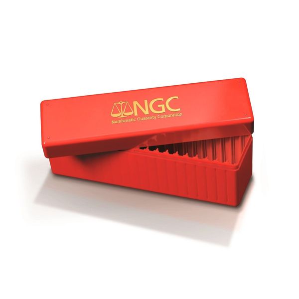 NGC Plastic Storage Box for 20 Slab Coin Holders Red