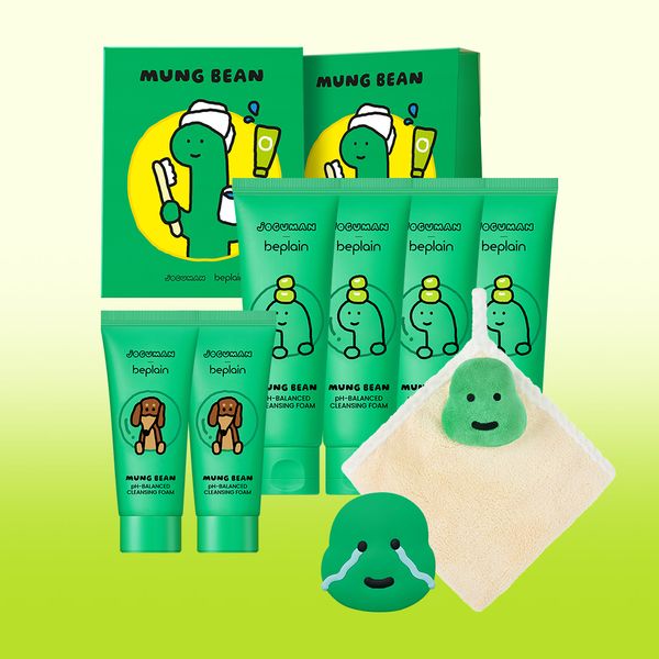 [2ea] Joguman Edition Green Bean Mildly Acidic Cleansing Foam 200ml Plan (+Joguman Hand Towel + Hand Mirror)