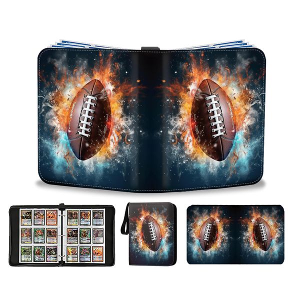 Football Card Binder 900 Pockets - Football Card Binder with Sleeves, Sports Cards Storage Organizer for Football Basketball Baseball or Gaming Trading Cards Fits 900 Cards with 50 Removable Sleeves