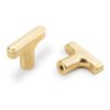 COTYKILEY 10 Pack Brushed Brass Kitchen Cabinet Drawer Pulls Solid Brass Drawer Knobs Dresser Knobs Kitchen
