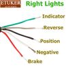 ETUKER 2x Trailer Light Round Rear 12V24V 4Functions Brake/Tail/Direction Indicator/Reverse Light Led Waterproof E-approved