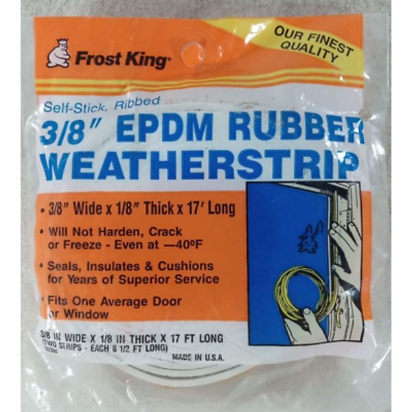 Frost King 3/8” EPDM Rubber  Weatherstrip 3/8x1/8x17’