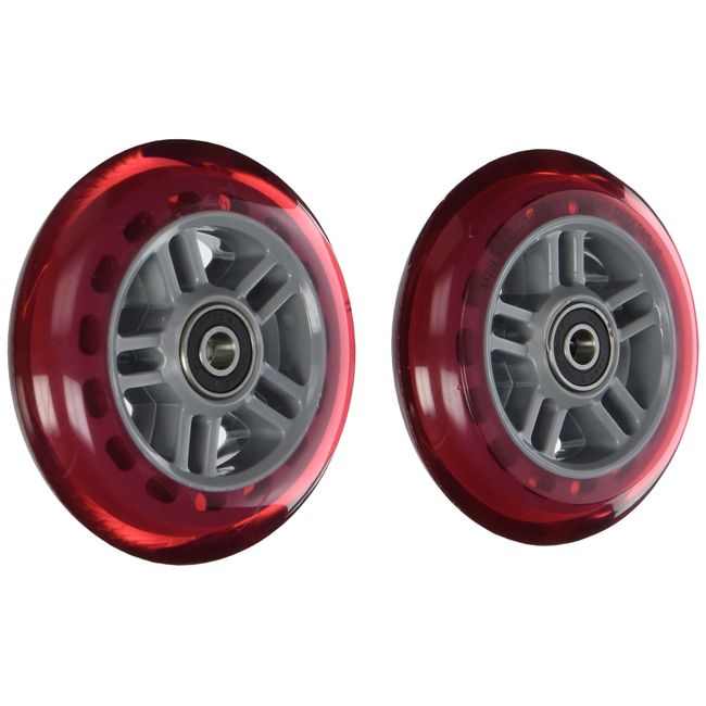 Razor Scooter Replacement Wheels Set with Bearings - Red