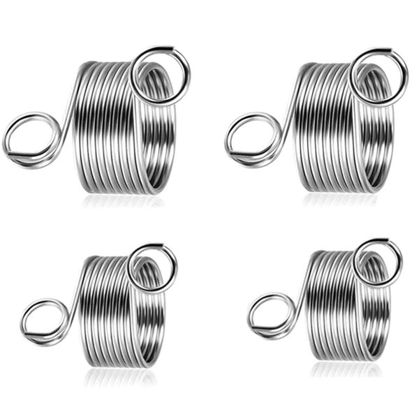 Bessy shop Knitted thimble,4 Pack Stainless Steel Knitting Finger Ring Metal Yarn Guide Knitting Thimble Guide Ring Crafts Sewing Tool for Crocheting Coiled Finger Thimble 2 Different Sizes.