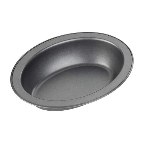 Chef Aid Non-stick Oval Pie Dish, Measuring 17cm x 13cm x 3.7cm, Black
