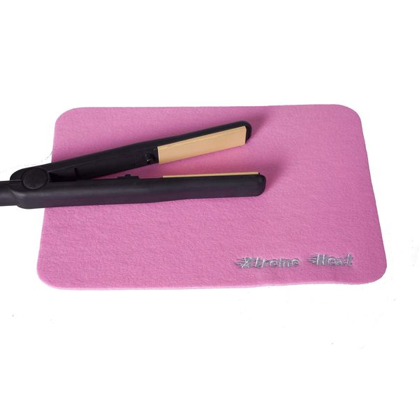 Extreme Heat Protection Safety Flat Mat for GHD Hair Straighteners and Tongs etc (Pink)