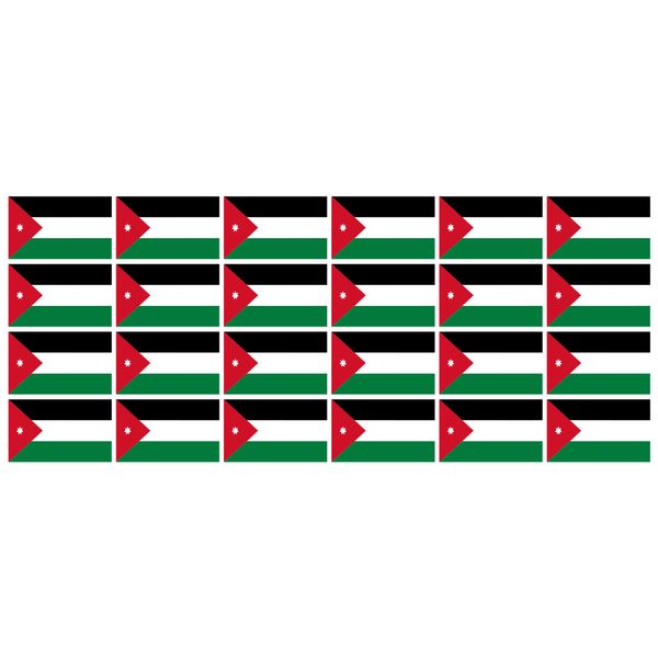 Mini Aufkleber Set - Pack glatt - 33x20mm - selbstklebender Sticker - Jordanien - Flagge - Banner - Standarte fürs Auto, Büro, zu Hause und die Schule - 24 Stück