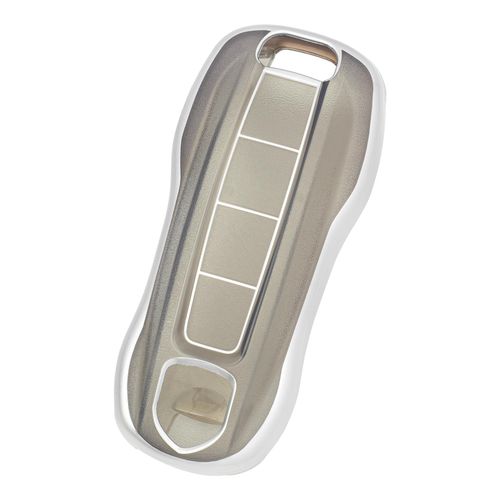 TANGSEN Smart Key Fob Case Cover Compatible with Porsche 911 Cayenne Panamera TAYCAN 3 4 Button Keyless Entry Remote TPU Transparency Frosted Key Shell